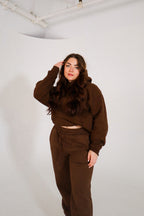 'REINVENT' HOODIE IN CHOCOLATE