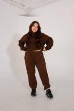 'REINVENT' HOODIE IN CHOCOLATE