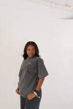 'TAKE A CHANCE' TEE IN ACID GREY