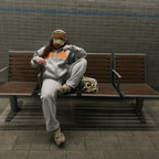 VARSITY ZIP HOODIE IN GREY