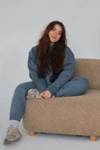 'REINVENT' HOODIE IN STORMY BLUE