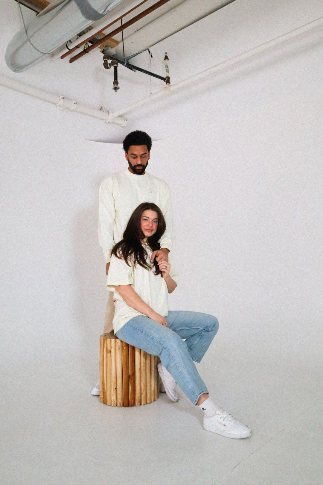 'TAKE A CHANCE' TEE IN CREAM