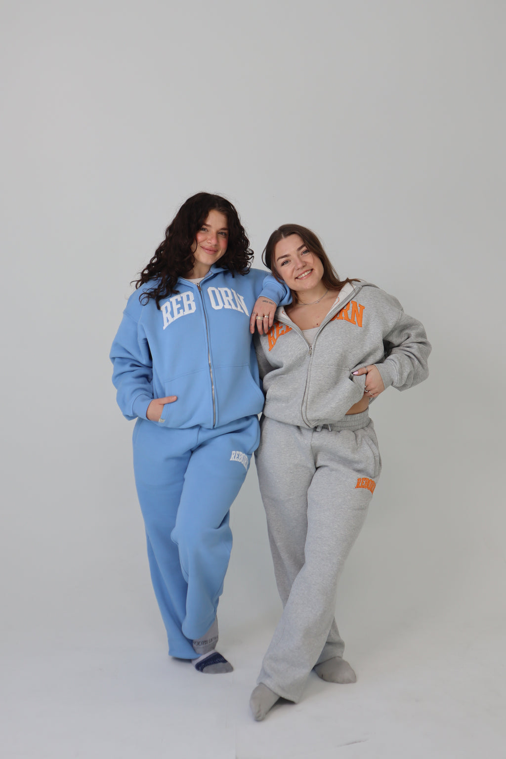 VARSITY ZIP HOODIE IN SKY