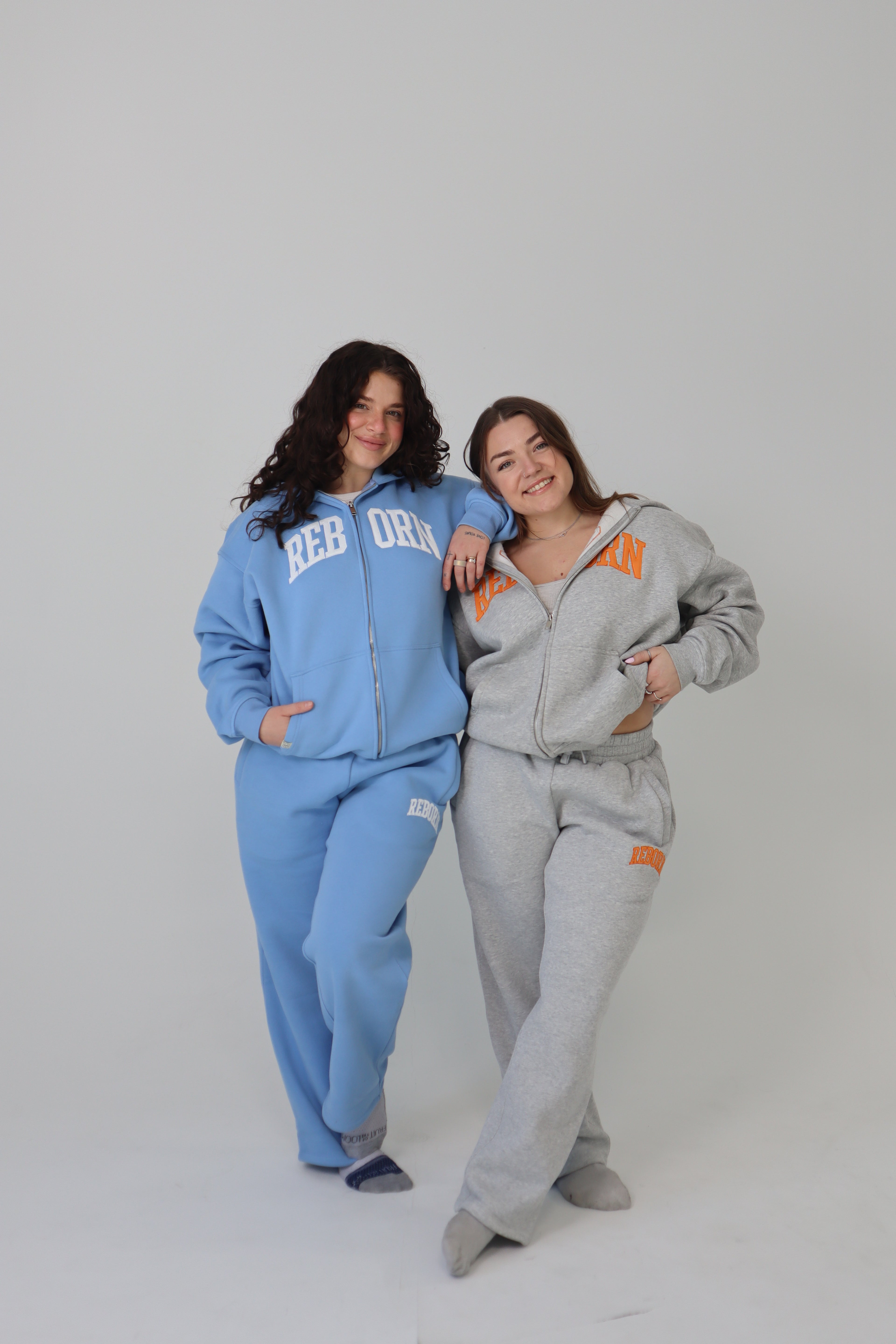 VARSITY ZIP HOODIE IN SKY