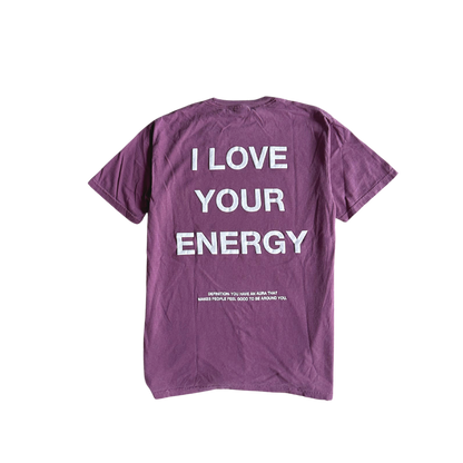 'I LOVE YOUR ENERGY' berry tee