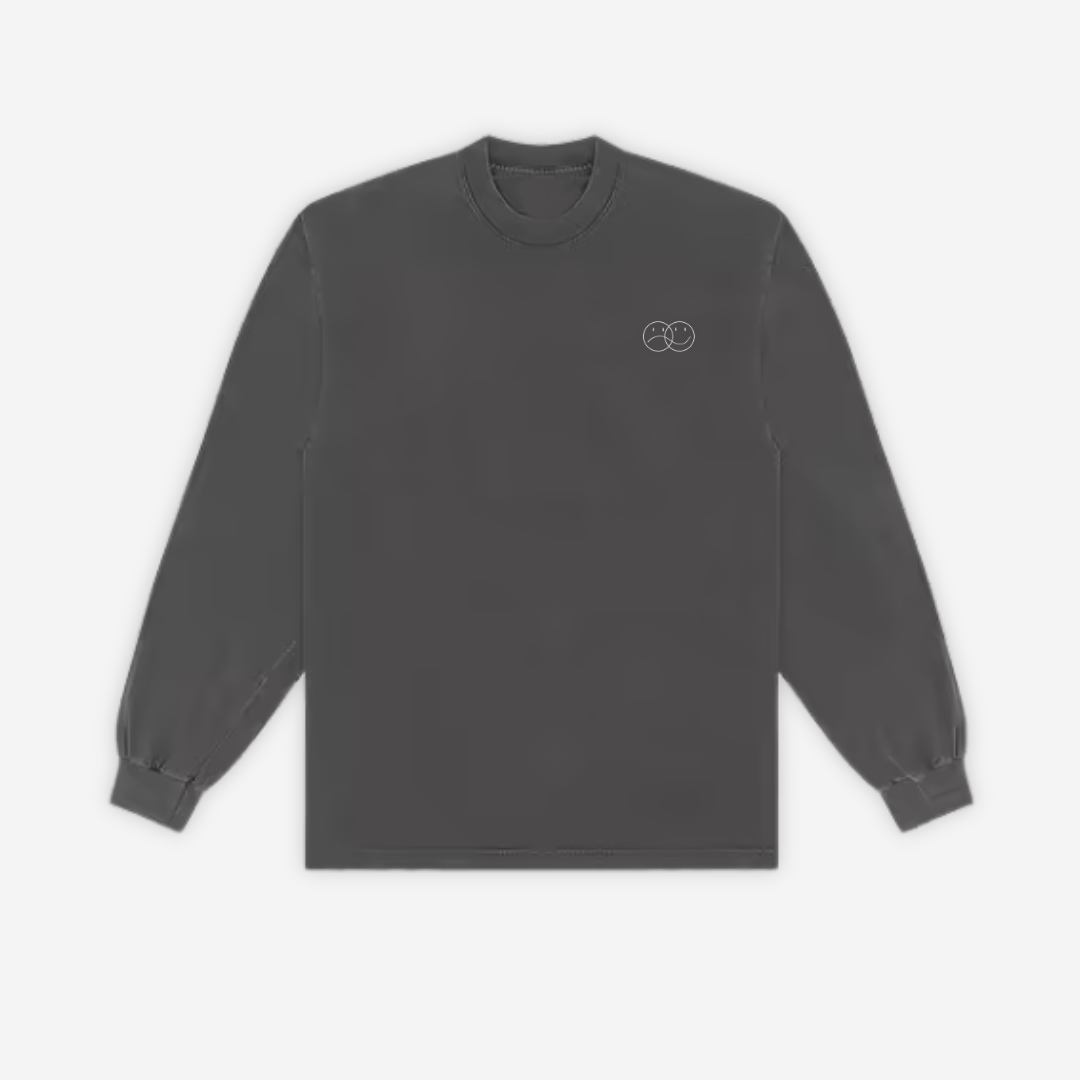 'TAKE A CHANCE' LONG SLEEVE IN ACID GREY