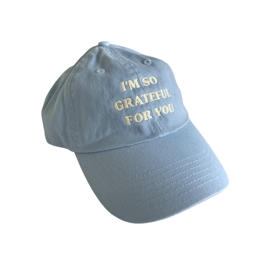 "grateful for you" hat in sky