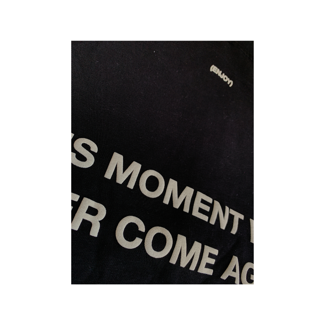 'THIS MOMENT' black zip-up