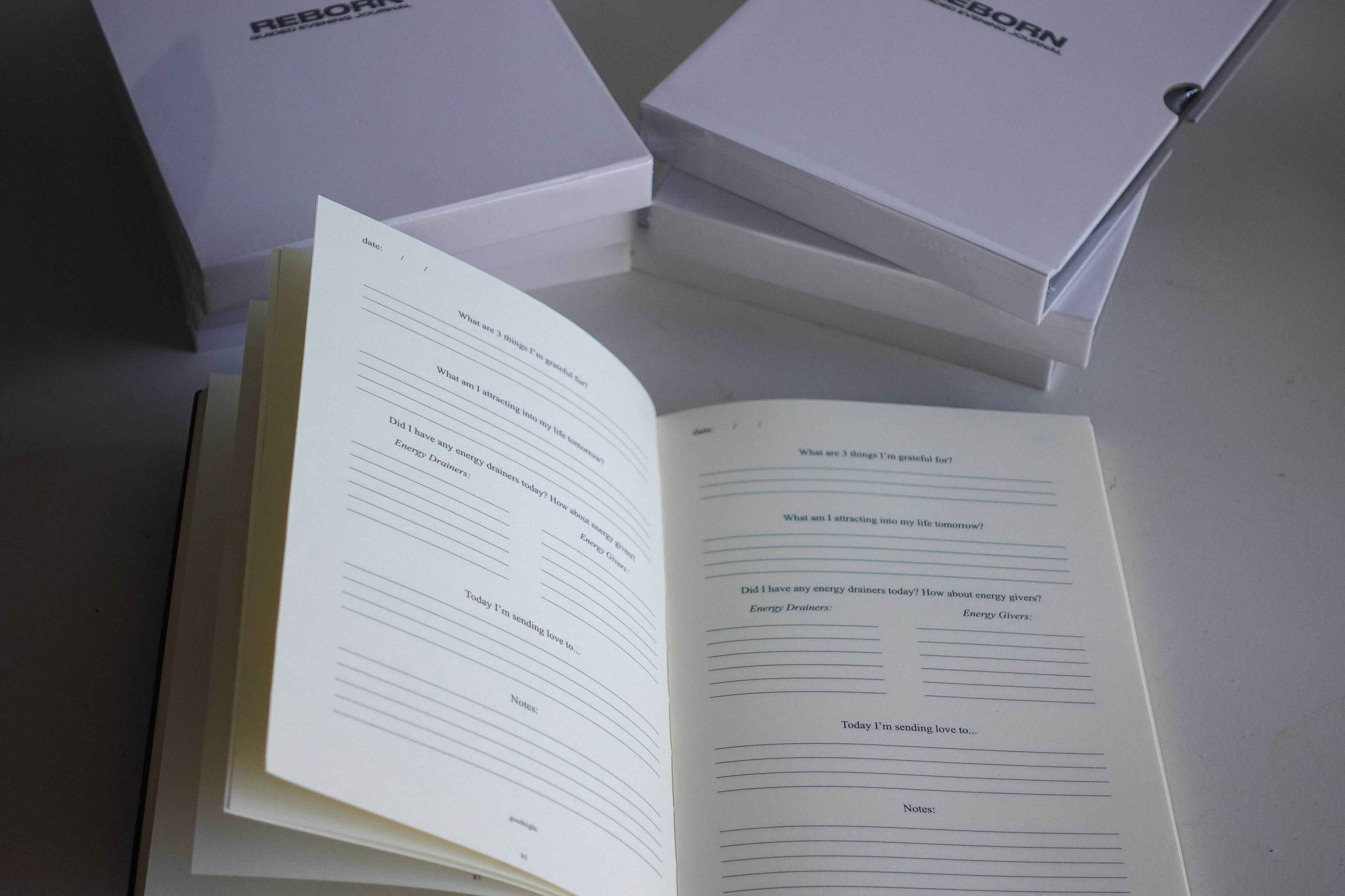 "REBORN" CHARCOAL GUIDED EVENING JOURNAL