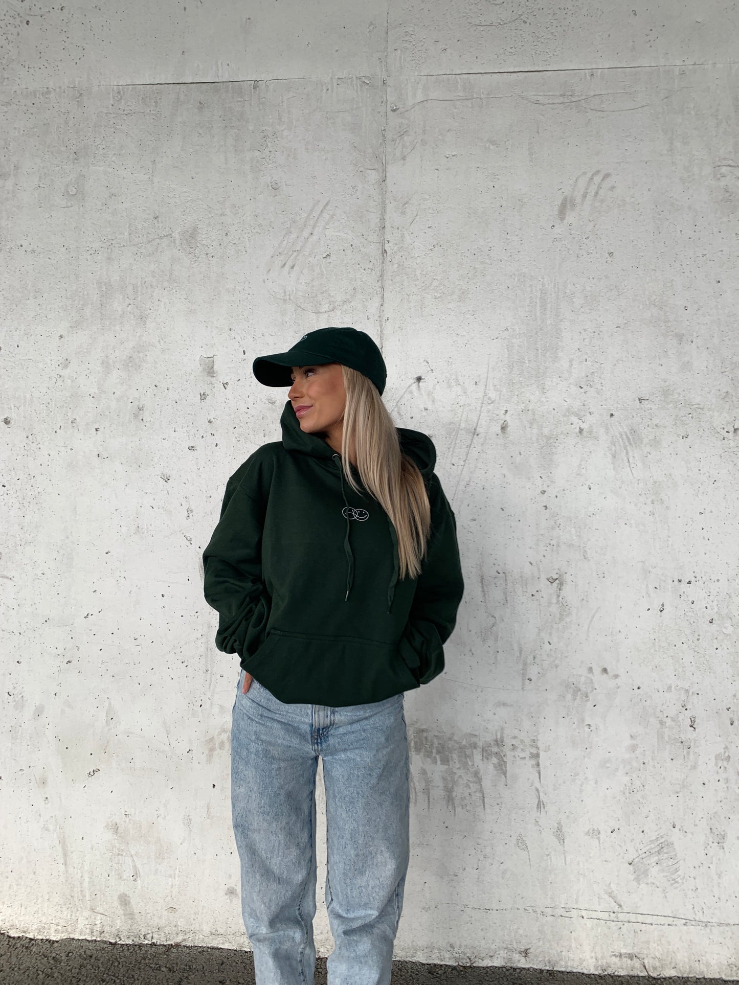 'THIS MOMENT' forest green hoodie