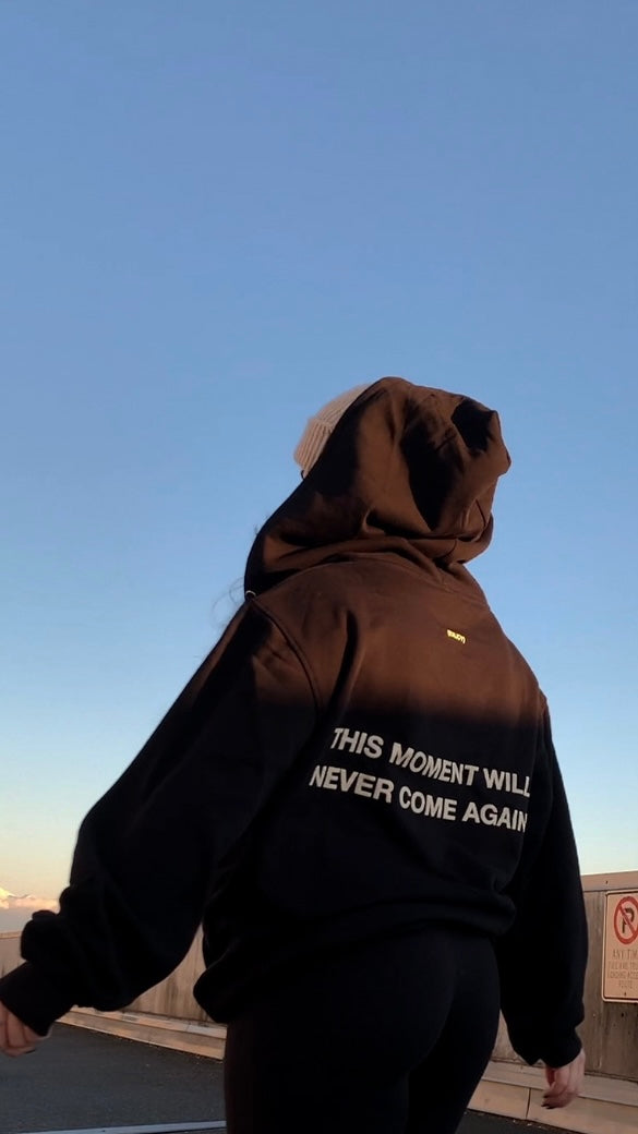 'THIS MOMENT' black zip-up