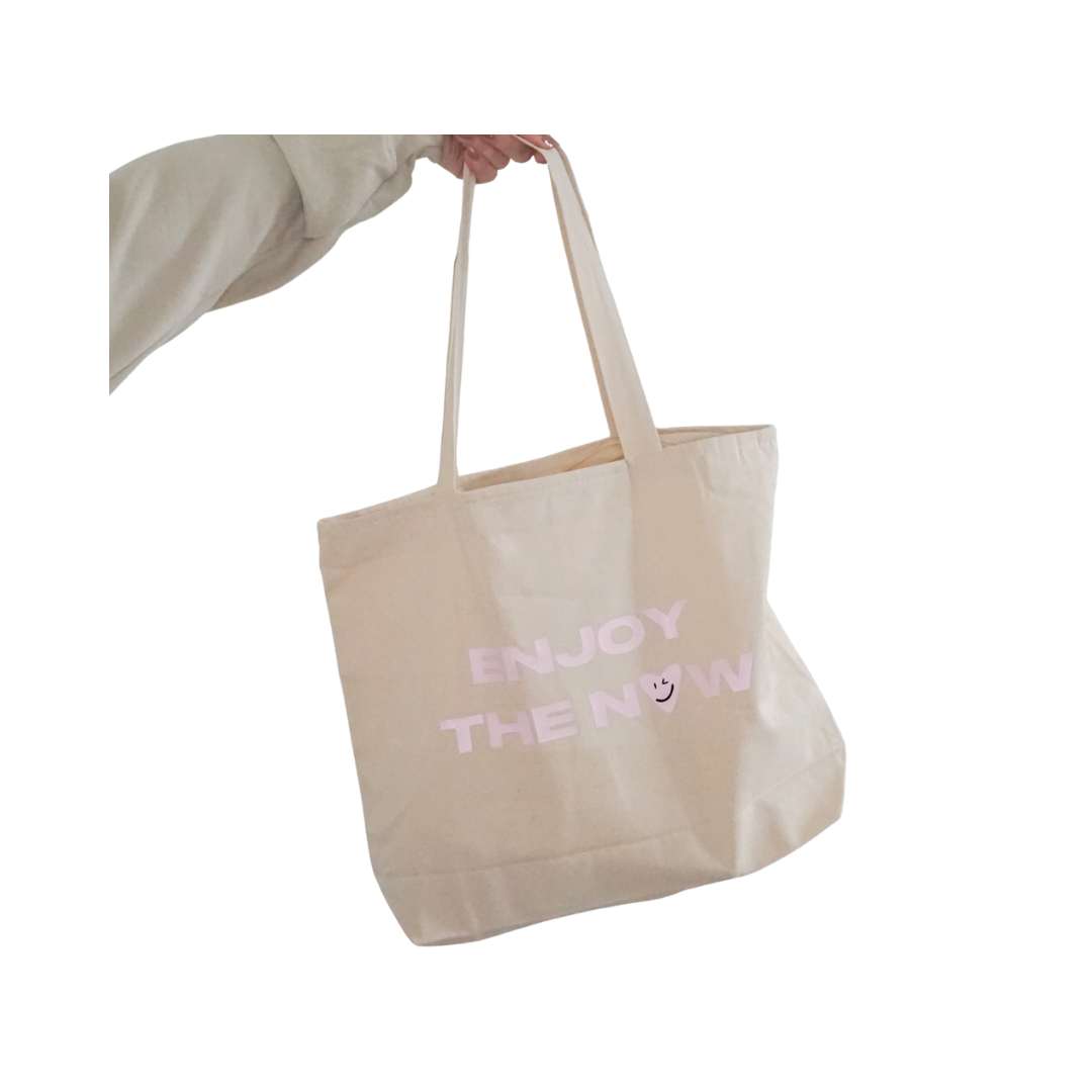 "ENJOY THE NOW" tote
